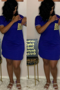 Dark Blue Fashion Casual Black Grey Green Dark Blue Cap Sleeve Short Sleeves O neck Step Skirt Knee-Length Solid Dresses
