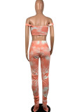 Green Fashion Casual Print Tie Dye Two Piece Suits Boot Cut Sleeveless Two Pieces