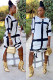 White Fashion adult Sexy Cap Sleeve Half Sleeves O neck Swagger Ankle-Length split Print Patchwo