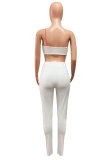 Pink Fashion adult Street Patchwork Solid Two Piece Suits Skinny Sleeveless Two Pieces