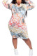 Decorative pattern Street hooded Letter Print Plus Size