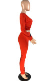 Green venetian Fashion Active adult Ma'am Solid Two Piece Suits Straight Long Sleeve Two Pieces
