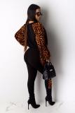Leopard print adult Casual Fashion Camouflage Print Two Piece Suits Leopard Ribbon pencil Long Sleeve T