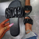 Black Casual Street Patchwork Fold Opend Out Door Shoes