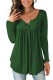 Green Regular O-Neck Full Button Solid Regular Tees & T-shirts