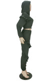 Pink Sexy Solid Patchwork Zipper Collar Long Sleeve Two Pieces