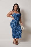 Brown Fashion Sexy adult Slip Leopard Patchwork Print Stitching Plus Size