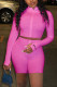rose red Sexy Embroidery Patchwork O Neck Long Sleeve Two Pieces