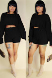 Green Wool Europe and America Solid Two Piece Suits pencil Long Sleeve Two-Piece Short Set