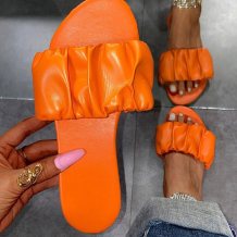 Tangerine Red Casual Street Patchwork Fold Opend Out Door Shoes