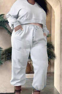 Grey Street Solid Bandage Frenulum O Neck Plus Size 
