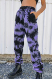 Fuchsia Street Print Tie Dye Patchwork Harlan High Waist Harlan Full Print Bottoms