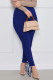 Blue Street Solid Patch Fold Regular Mid Waist Pencil Bottoms
