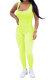 Fruit green Fashion Casual Patchwork Solid Draped Sleeveless Slip Jumpsuits