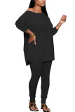 Green Fashion adult Ma'am Street Solid Two Piece Suits pencil Long Sleeve Two Pieces