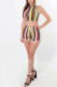 Stripe Fashion asymmetrical Two Piece Suits Slim fit crop top Tie Dye Striped Skinny Sleeveless