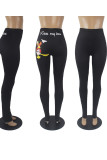 Black and white Sexy Print Skinny Bottoms