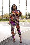 As Show Mid Patchwork Print pencil Pants 