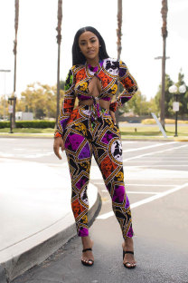 As Show Mid Patchwork Print pencil Pants 