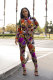 As Show Mid Patchwork Print pencil Pants 