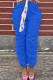 Blue Fashion Casual adult Ma'am Solid Plus Size