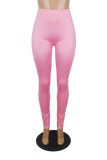 Pink Elastic Fly Mid Print pencil Pants Bottoms