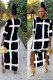 Black Fashion adult Sexy Cap Sleeve Half Sleeves O neck Swagger Ankle-Length split Print Patchwo