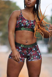 Multi Fashion Sexy U Neck Print Swimwears