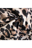 Blue Sexy Patchwork Two Piece Suits Leopard Straight Long Sleeve