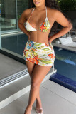 Leopard Print Sexy Print Patchwork Frenulum Swimwears