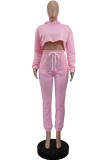 Black Casual Solid Patchwork Hooded Collar Long Sleeve Regular Sleeve Short Two Pieces