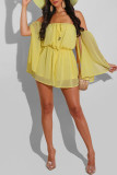 Red Fashion Casual Solid Backless Off the Shoulder Regular Romper