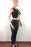 Gold Sexy Solid Patchwork Sleeveless Short Two Pieces