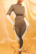 Khaki Sportswear Solid Patchwork Zipper Collar Long Sleeve Two Pieces