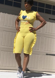 Yellow Patchwork Fashion sexy Jumpsuits & Rompers