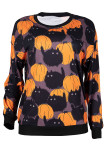 Yellow Fashion Casual Adult Print Pullovers O Neck Tops