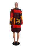 Multi-color cardigan Print Print Long Sleeve 