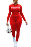 Blue Fashion Casual Adult Print Patchwork O Neck Long Sleeve Regular Sleeve Regular Two Pieces