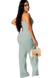 White Fashion Sexy Two Piece Suits Draped Solid Loose Sleeveless
