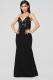 Black Sexy Fashion Spaghetti Strap Sleeveless Slip A-Line Floor-Length Patchwork Mesh lace persp