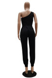 Yellow Fashion Casual adult Patchwork Solid Bandage Two Piece Suits pencil Sleeveless Two Pieces