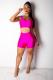 rose red Sexy Patchwork backless Solid pencil Sleeveless