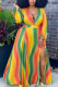 Red Fashion Sexy adult Ma'am V Neck Print Plus Size