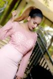 Pink adult Celebrities Fashion Cap Sleeve Long Sleeves O neck A-Line split lace Solid Patchwork