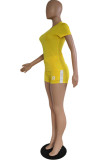 Pink Fashion Casual adult Ma'am Letter Two Piece Suits Straight Short Sleeve Two Pieces