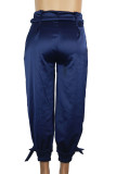 Dark Blue Fashion adult Ma'am Street Solid Plus Size