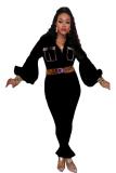 White Fashion Light Print Solid Patchwork Long Sleeve Turndown Collar 