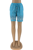 Pink Casual Print Patchwork Regular Mid Waist Straight Bottoms