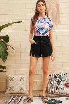 Multi-color O Neck Short Sleeve Tie Dye Tees & T-shirts