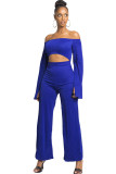 White Sexy Patchwork Solid Ruffled Long Sleeve one word collar Jumpsuits